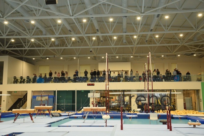 Milli Gimnastika Arenasında batut gimnastikası tamblinq üzrə ölkə çempionatı və Bakı birinciliyi start götürüb Azərbaycan Bakı 14 Fevral 2025      
